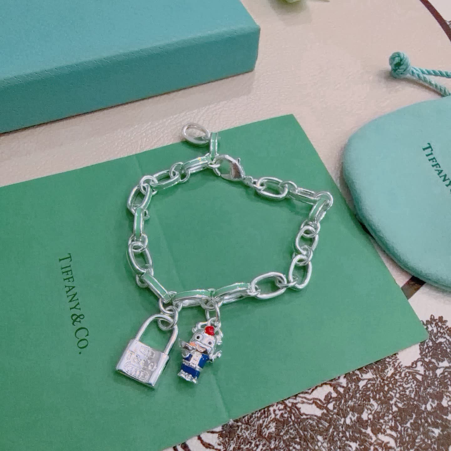 Tiffany & Co. Lock Charm Bracelet